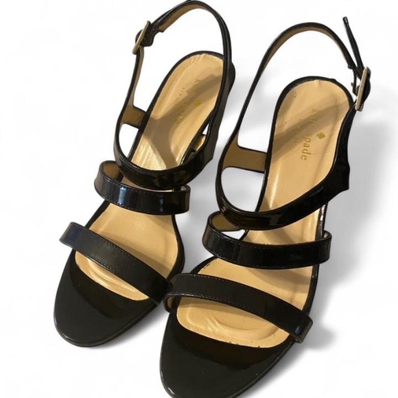 Kate Spade‎ Glossy Black Wedge Sandals - Picture 3 of 8